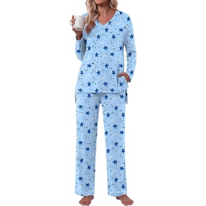 image:imagePOPYOUNG Womens Pajama Sets 2 Piece Lounge Set Sleepwear with PocketsBluestarsMoon