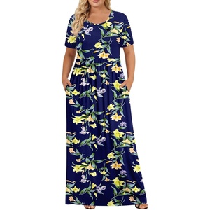 image:imagePOPYOUNG Womens Plus Size Maxi Dress Curvy Long Summer Outfits L5XLLily Dark Blue