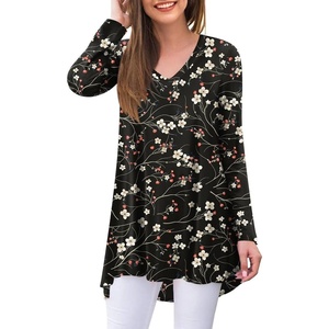 image:imagePOPYOUNG Women Tunic Top Wear with Leggings Casual OutfitsPlum Blossomblack